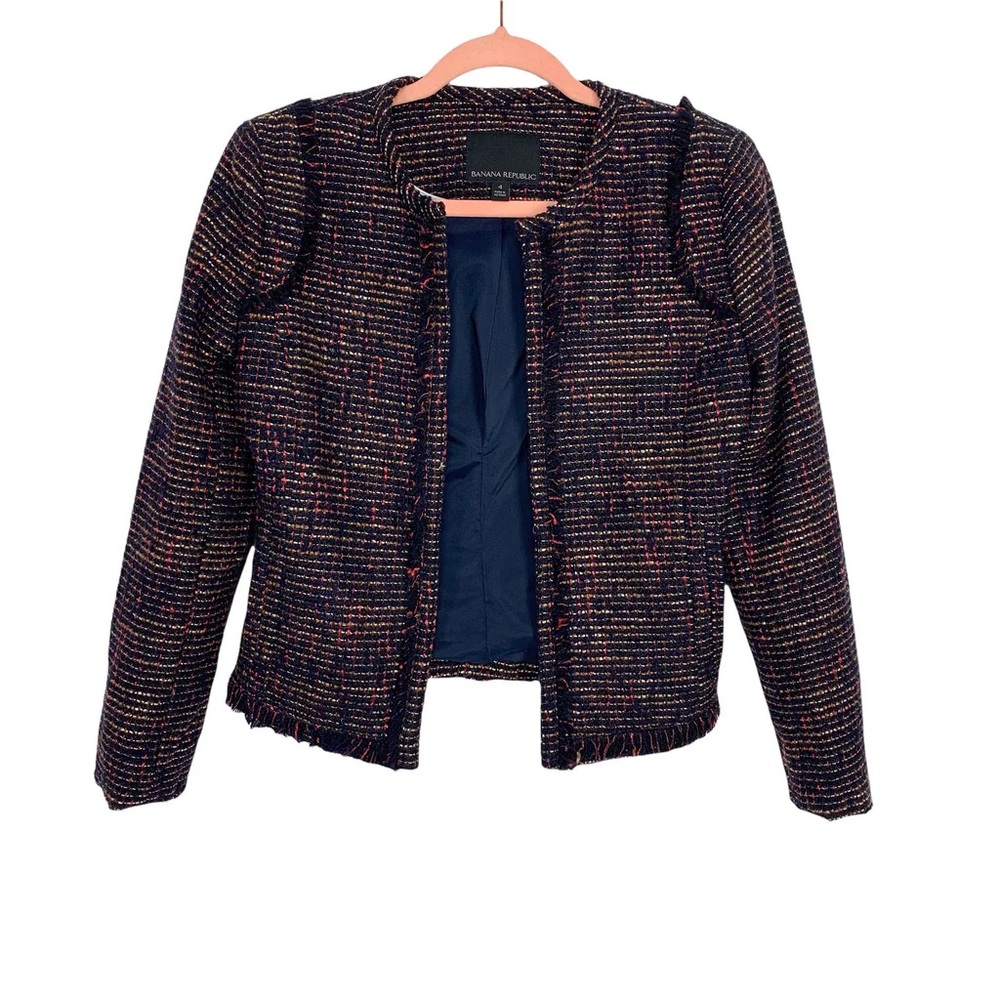 Banana Republic Black and Red Tweed Jacket